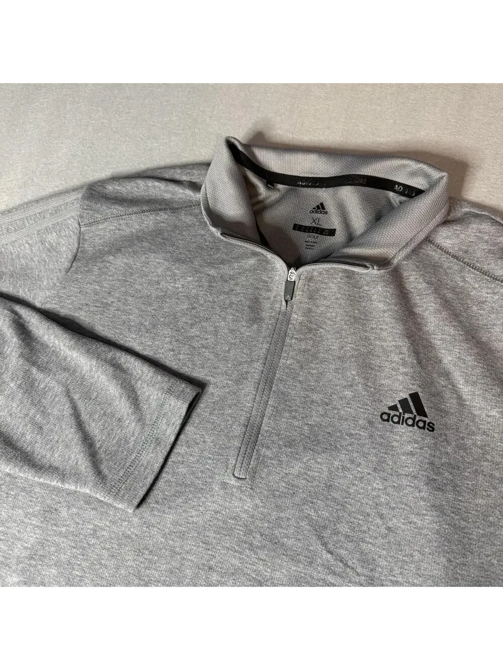 Adidas Pullover Mens XL Gray Quarter Zip Pullover‎ Sweater Golf Training
